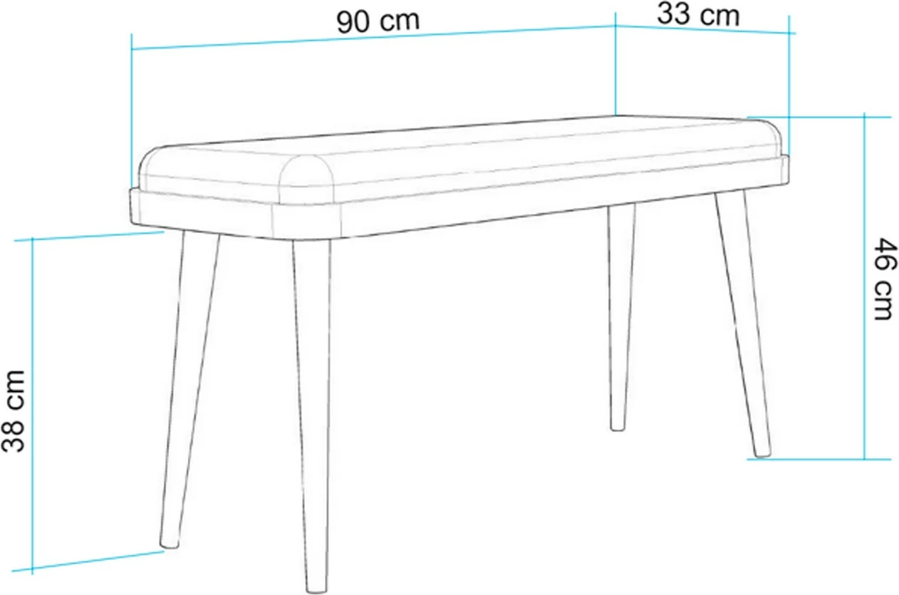 Bankë dekorative Skye, Vina Mini 1070, ngjyrë lisi, jeshile