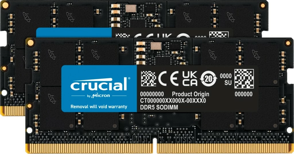 RAM Memorje Crucial 32GB (2x16GB) DDR5 5600MHz SO-DIMM për laptop