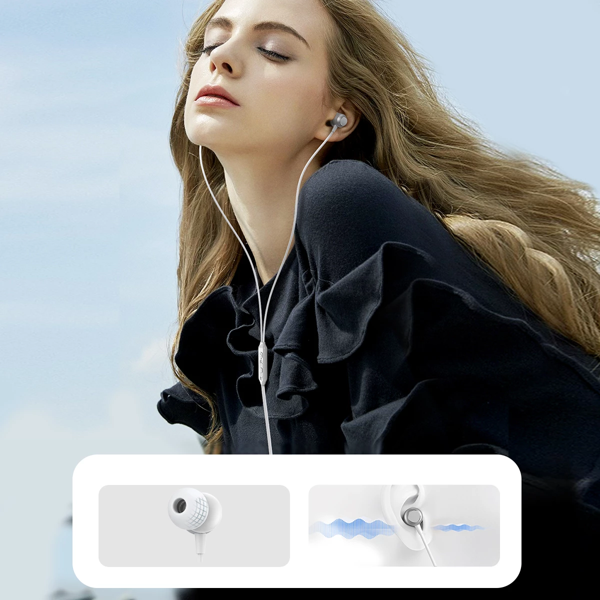 Kufje Joyroom JR-EC06 me USB-C, in-ear, argjendi