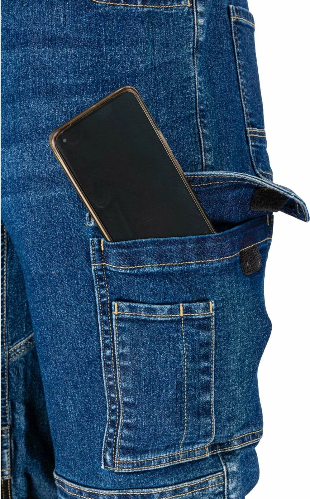 Pantallona pune xhinse LAHTI PRO L40550, slim fit, stretch, të përforcuara, XL, blu e errët