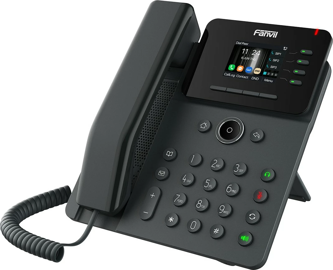 Telefon IP Fanvil V61W, Prime Business, SIP, POE, Gigabit, USB-Port, e zezë