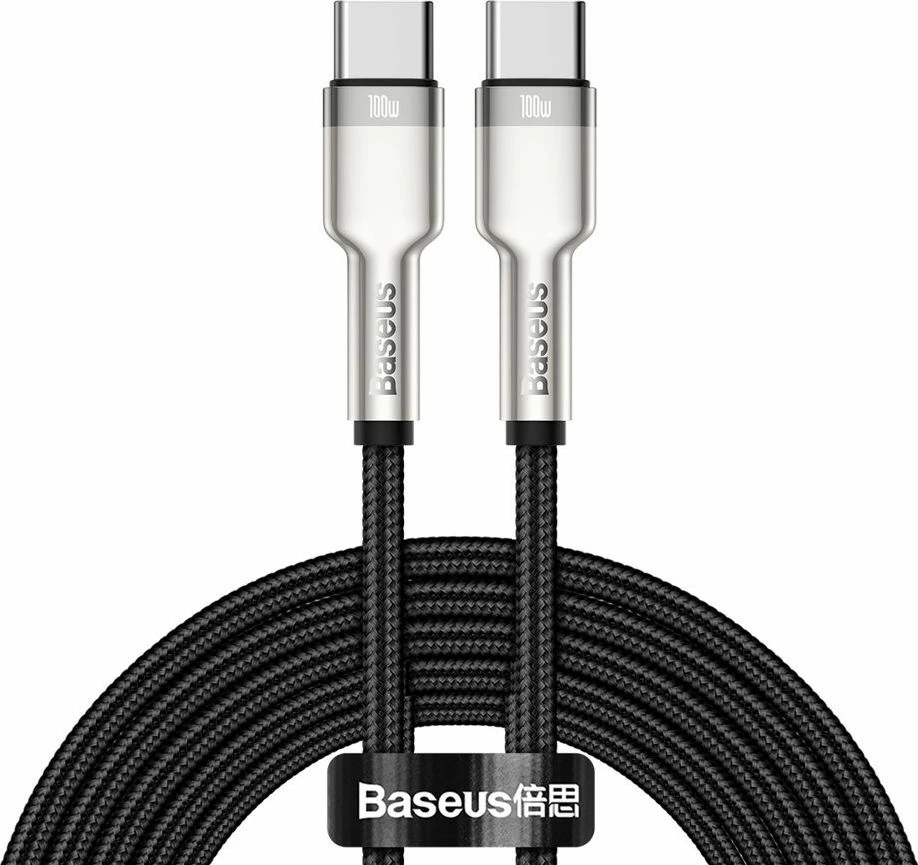 Kabllo USB-C në USB-C Baseus PD 100W, 2 m, USB 2.0, e zezë