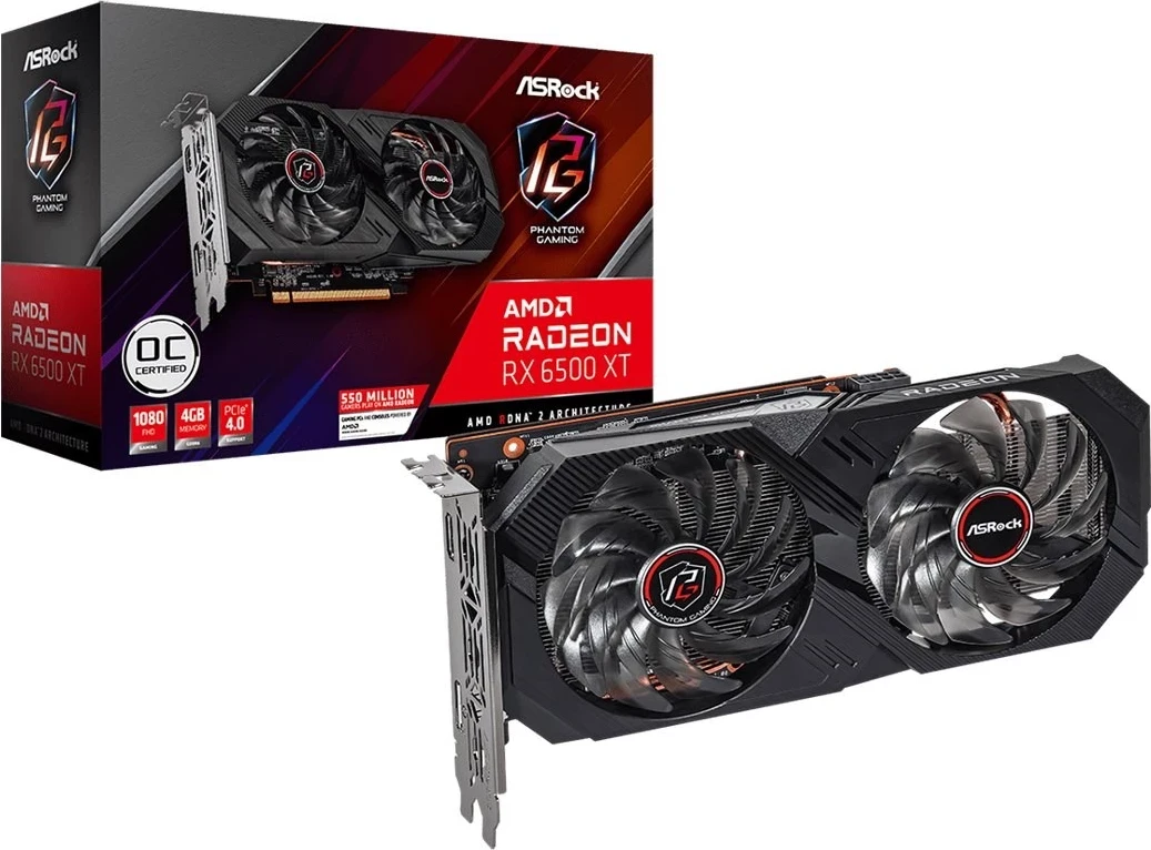 Kartë Grafike Asrock AMD Radeon RX 6500 XT Phantom Gaming D 4 GB GDDR6