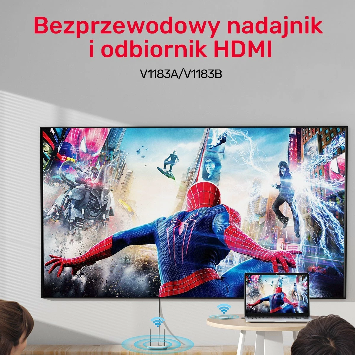 Nadaç HDMI pa tela Unitek, 4K, e bardhë