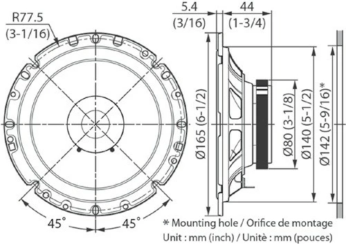 Altoparlantë makine Kenwood KFC-S1756, 165 mm, 300 W, 2 copë, Zi