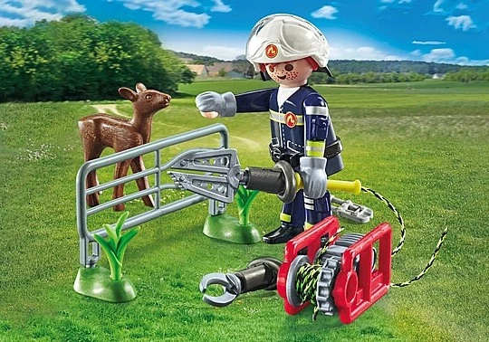 Set lodrash Playmobil Action Heroes 71467, zjarrfikës me kafshë, 22 pjesë