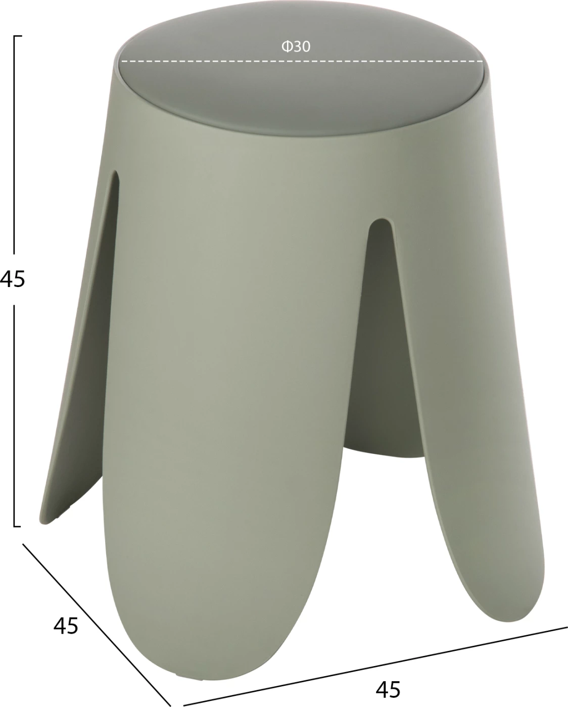 Karrige DENTY FH9619.07 polipropileni & ulëse PU ngjyrë fistik Φ30x45Hcm