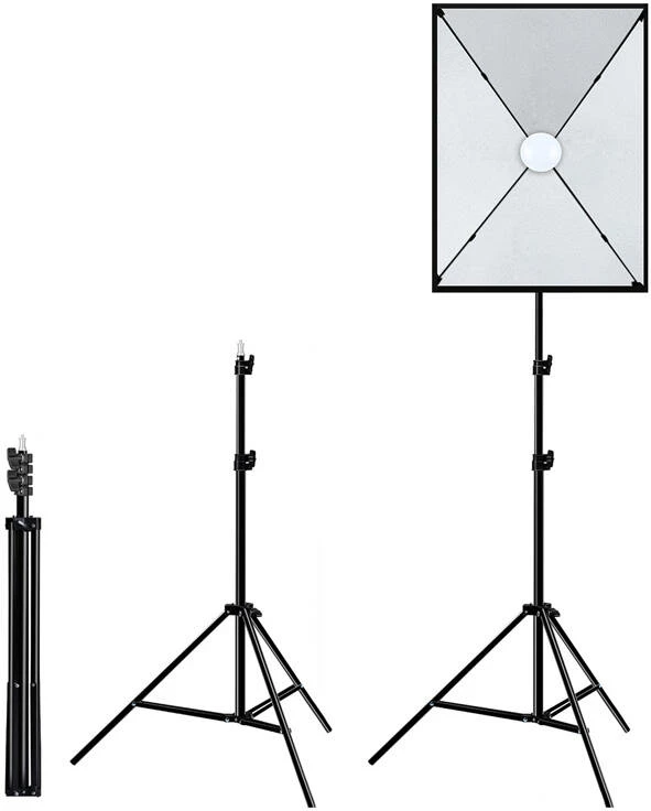 Set studio Puluz PU5070EU me softbox LED 50x70cm, tripod, llambë LED 30W, bardhë