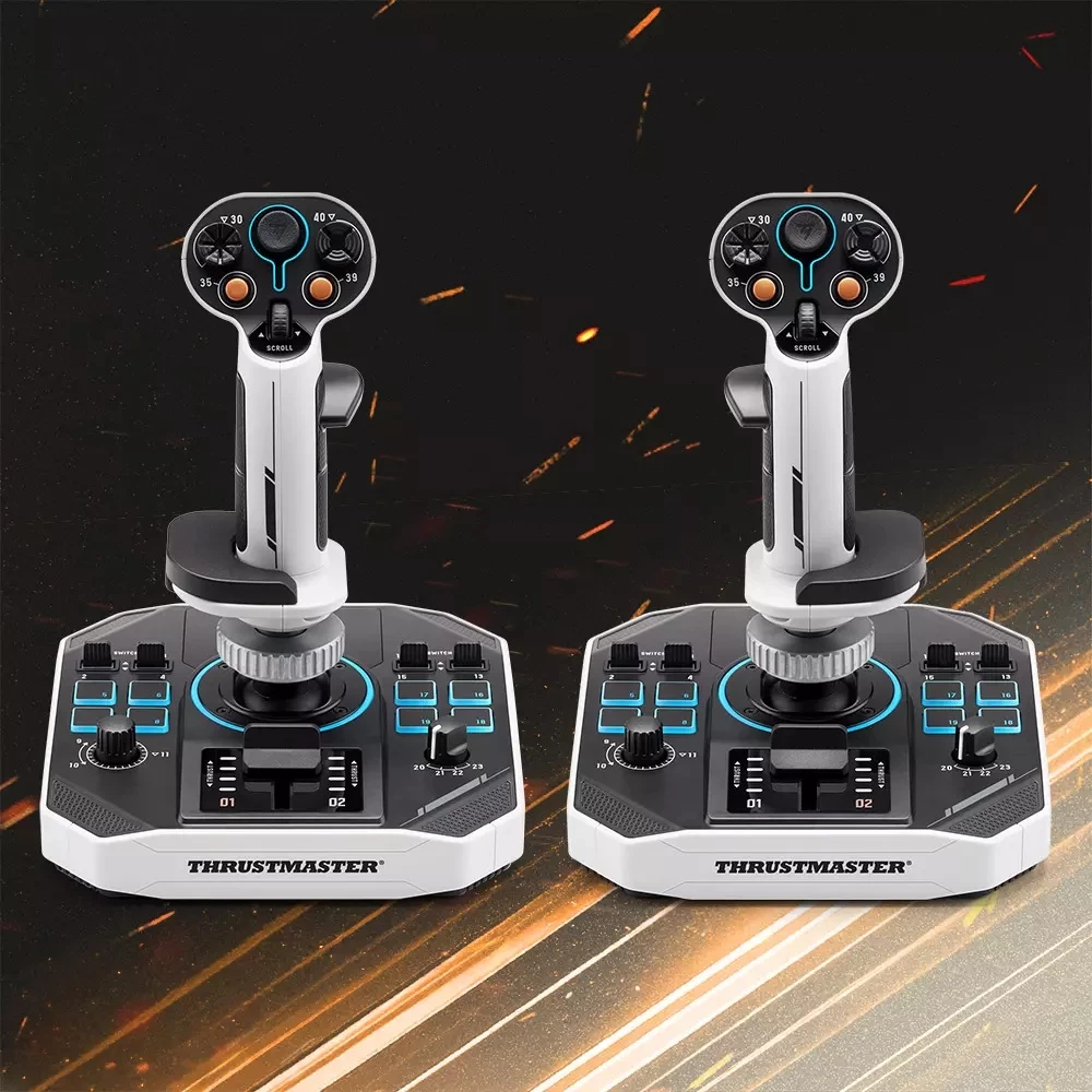 Set joystickësh Thrustmaster Sol-R 2 HOSAS Space Sim Duo për PC, 2x flight stick, RGB, 88 komanda, bardh/zi, set 2 copë