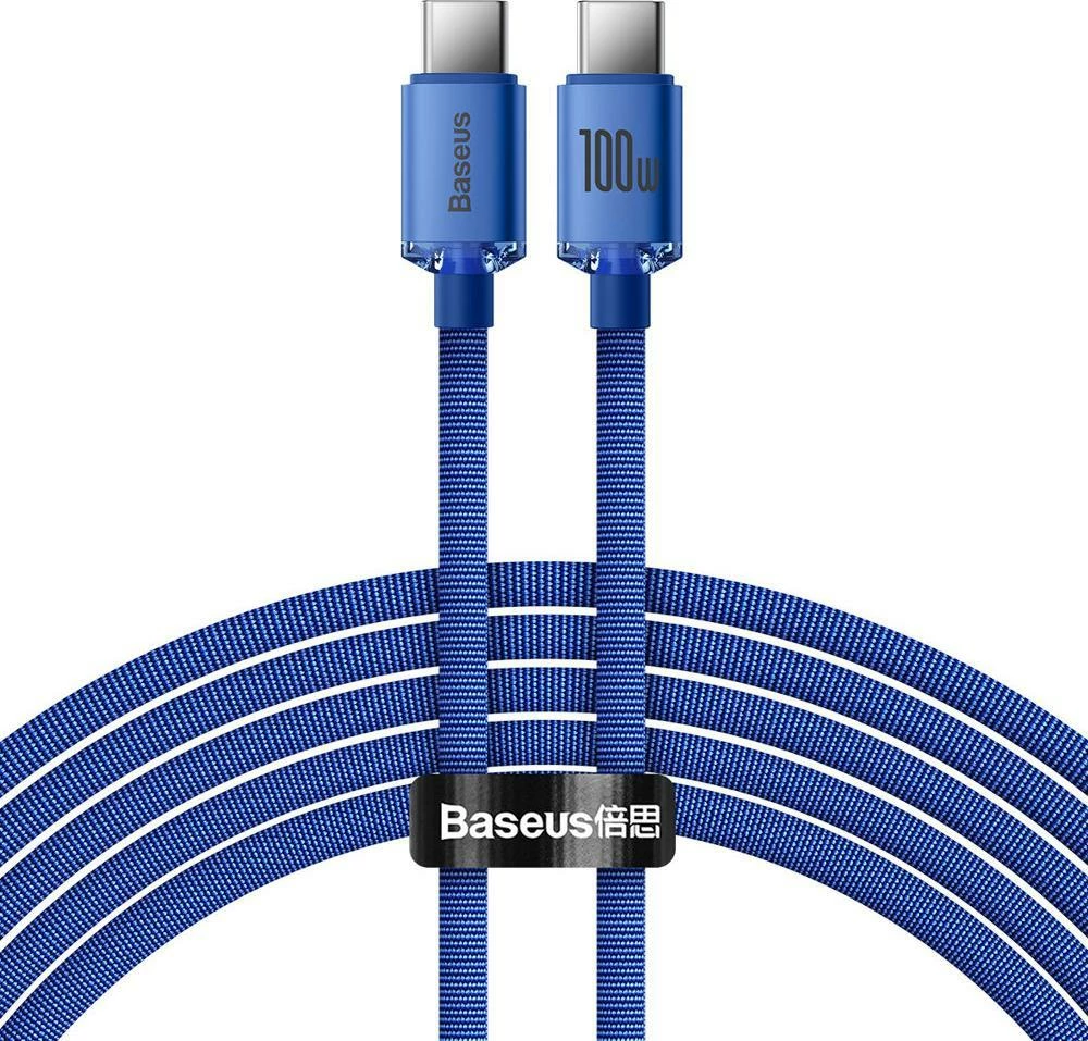 Kabllo USB-C në USB-C Baseus Crystal Shine CAJY000703 2m 100W blu