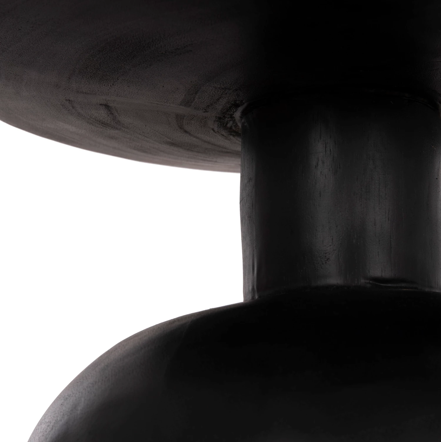 Tavolinë anësore rrethore PUMBE-s, dru suar i fortë, ngjyrë e zezë, FH9892.12, 40x40cm