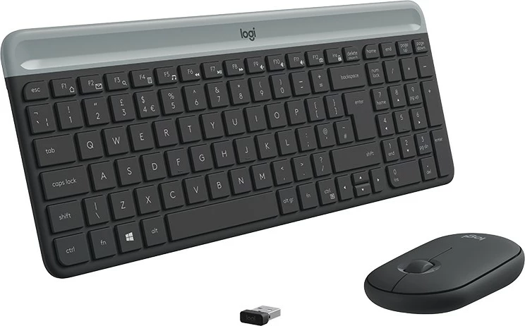 Kasë tastierë + maus Logitech Slim Wireless Combo, Nordic QWERTY, RF Wireless, e zezë