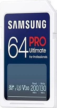 Kartë kujtese Samsung PRO Ultimate SDXC, 64GB, UHS-I U3, me lexues