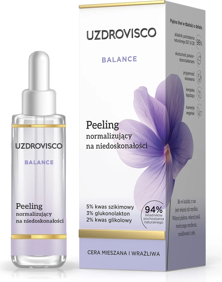 Peeling për fytyrë për femra UZDROVISCO Balance Normalizing Peeling for Imperfections, 30ml