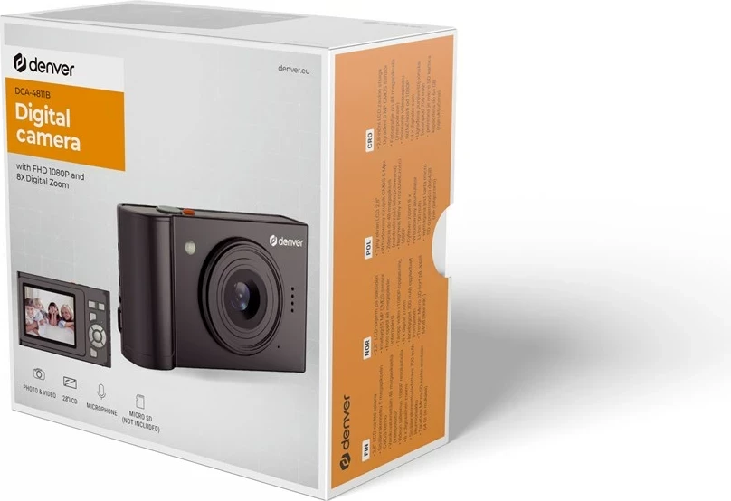 Kamerë kompakte Denver DCA-4811B, 48 MP, Full HD, E zezë