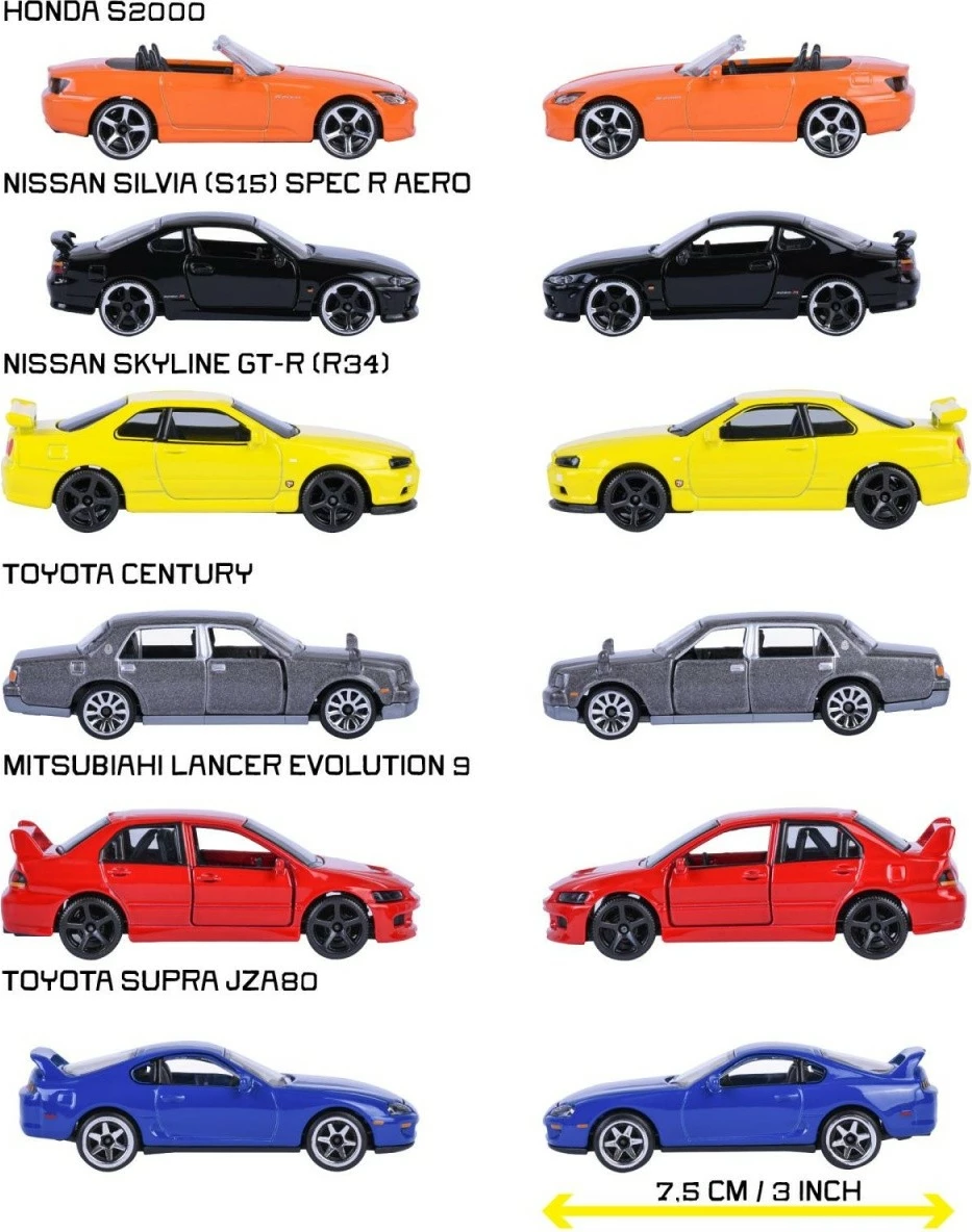 Vetura lodër Majorette Japan Legends Premium, 1:64, metal, mix ngjyrash