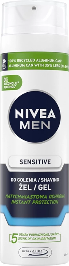 Xhel për rroje Nivea Men Sensitive Soothing për meshkuj, 200ml