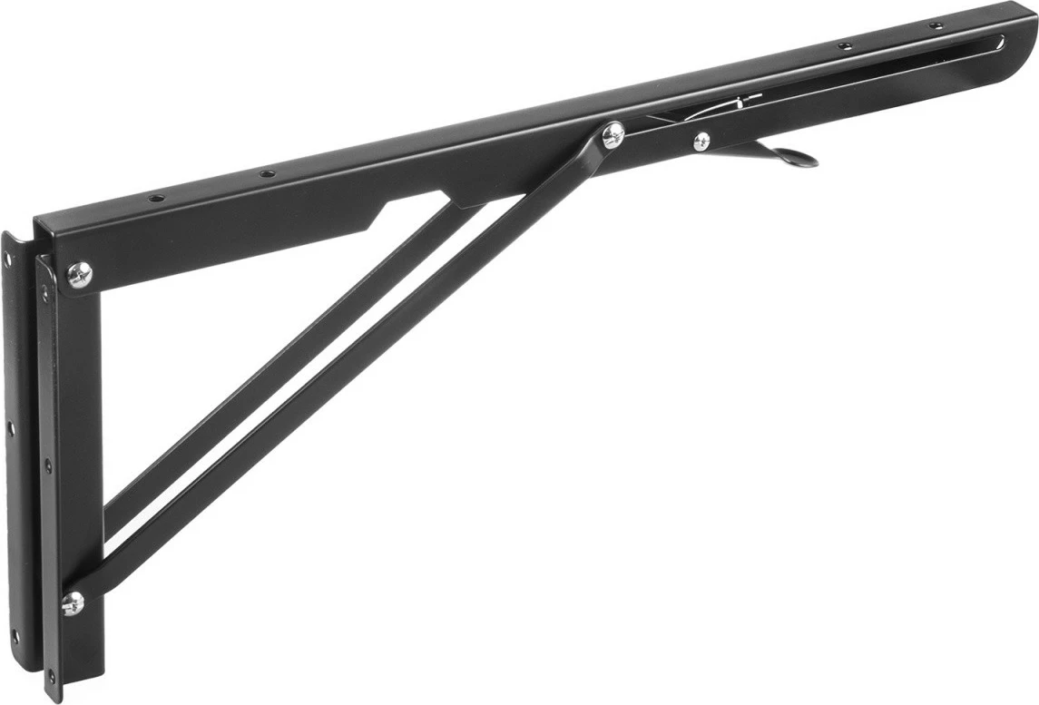 Mbajtëse palosëse për raft muri Maclean MC-876, Çelik, E zezë, set prej 2 copë