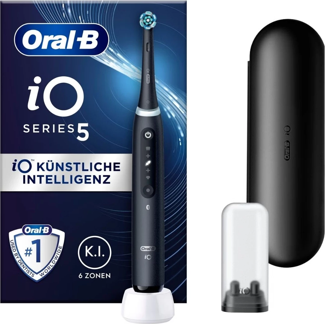 Furçë dhëmbësh elektrike, Oral-B, iO Series 5 415107, inteligjencë artificiale 6 zona, e zezë
