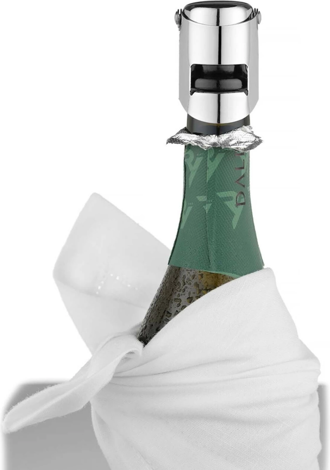 Mbyllës shampanje, Bar Up, me gasket silikon, argjendtë