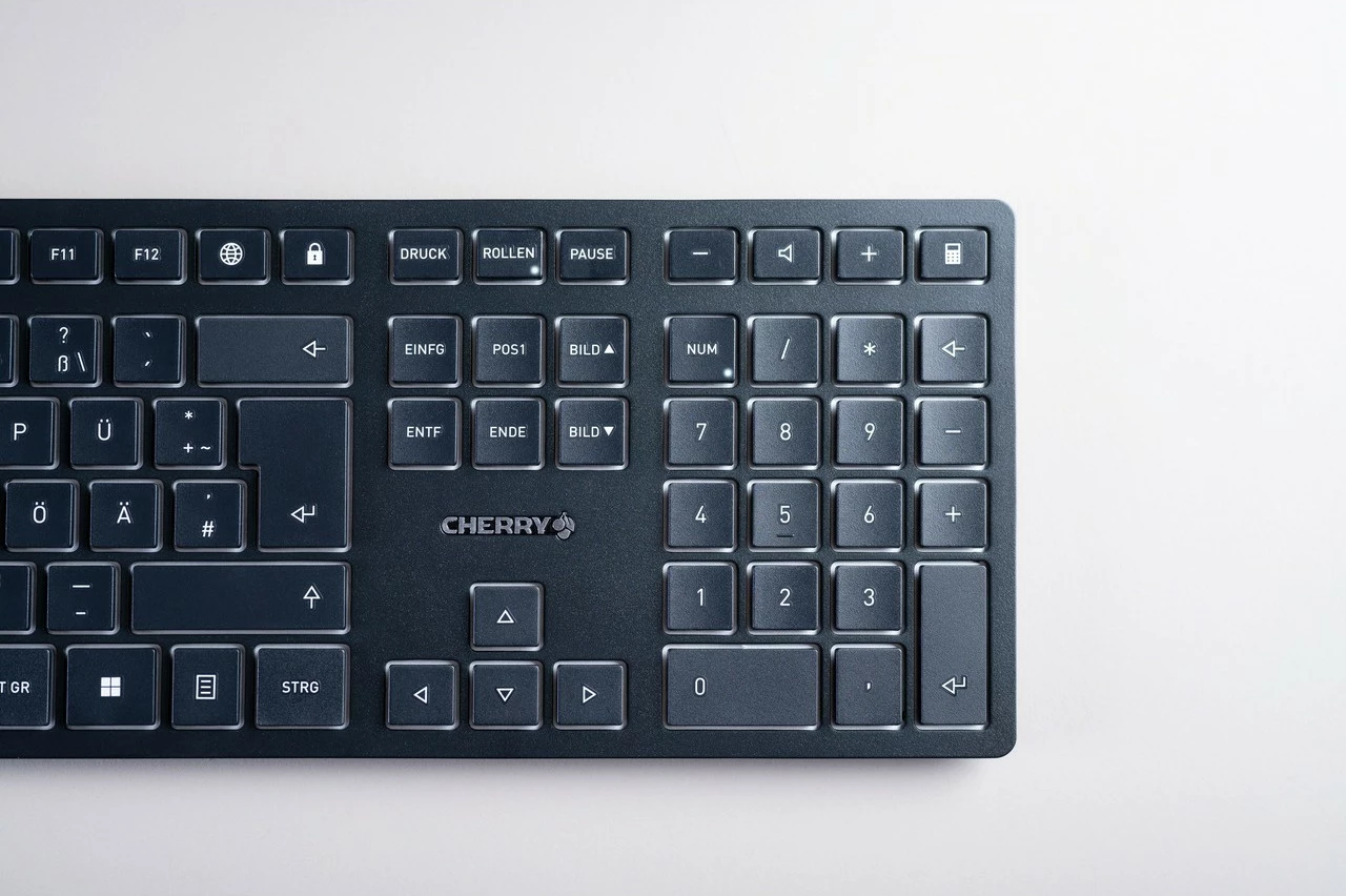 Tastierë Cherry KW 9100 SLIM, Wireless, RF Wireless + Bluetooth, e zezë