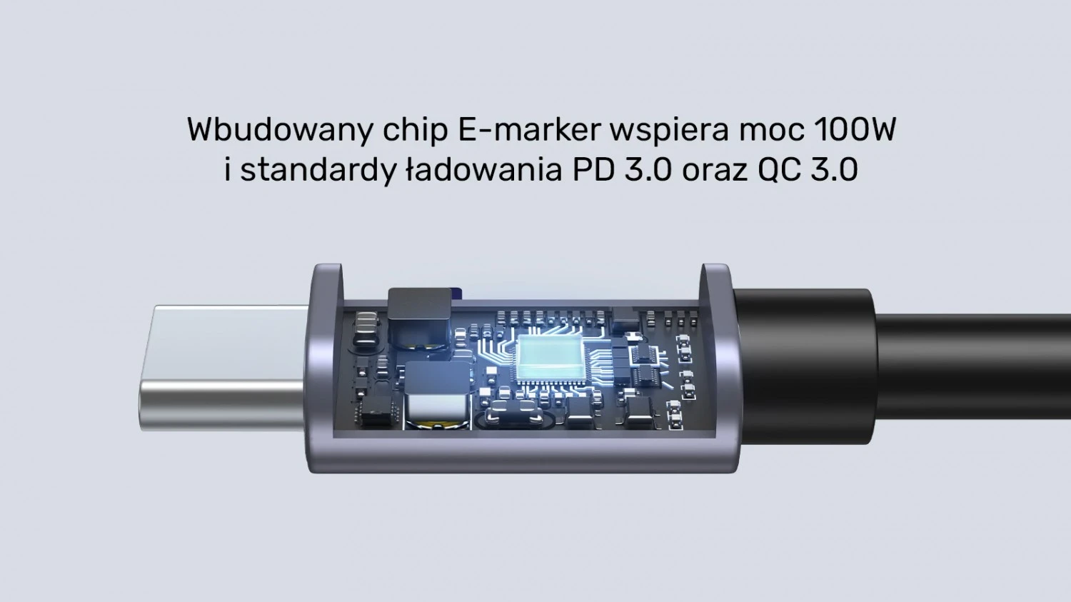 Kabllo Unitek USB-C me kënd 90° PD100W 0,5m, ngjyrë zi-hiri