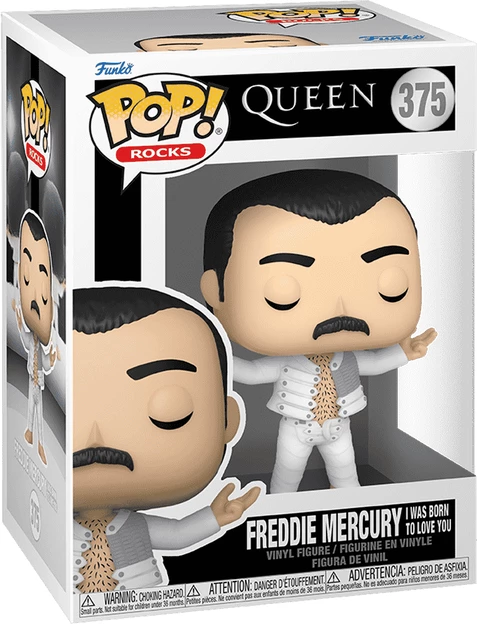 Figurinë koleksionuese Funko POP! Rocks Queen Freddie Mercury "I Was Born To Love You", vinyl, e bardhë