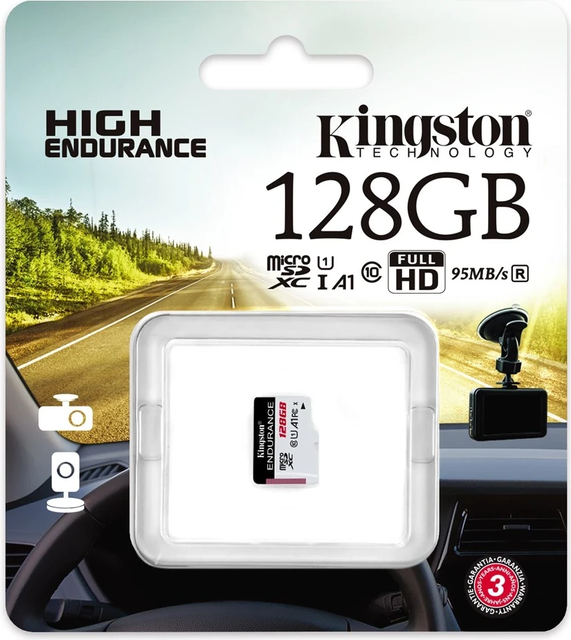 Kartë microSD Kingston's High Endurance, 128 GB, C10 UHS-l