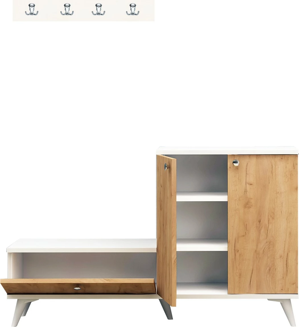 Dollap këpucësh Hanah Home, FİJEL, ngjyrë lis dhe e bardhë