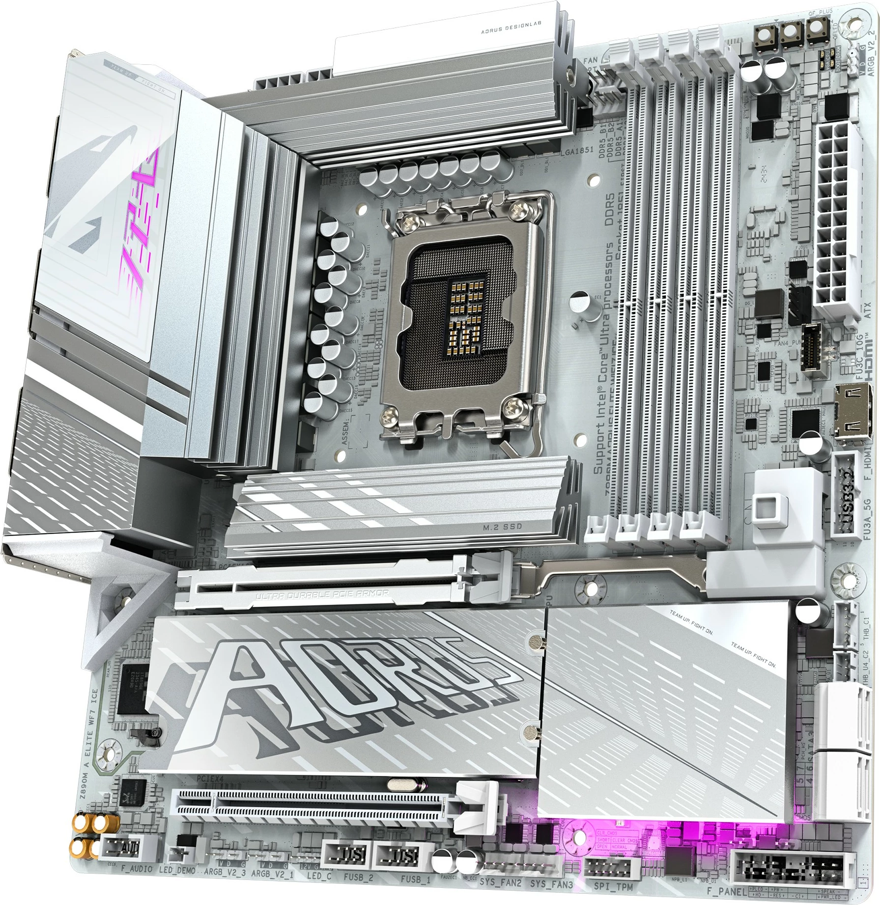 Pllakë amë Gigabyte Z890M Aorus Elite WF7 ICE, mATX, DDR5, e bardhë