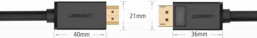 Kabllo video Ugreen DisplayPort në HDMI, 1.5m, 4K, e zezë