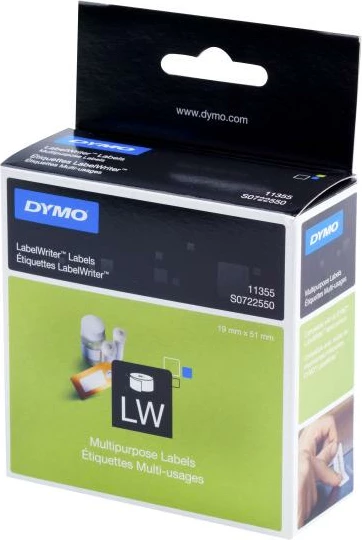Etiketa letre Dymo LabelWriter 11355 S0722550, multipërdorim, 19 x 51 mm, të bardha