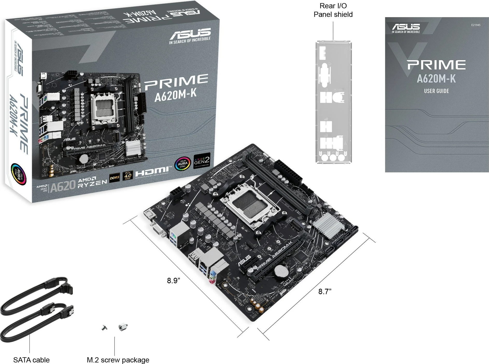 Pllakë amë ASUS PRIME A620M-K, AMD, Socket AM5, DDR5, 96 GB