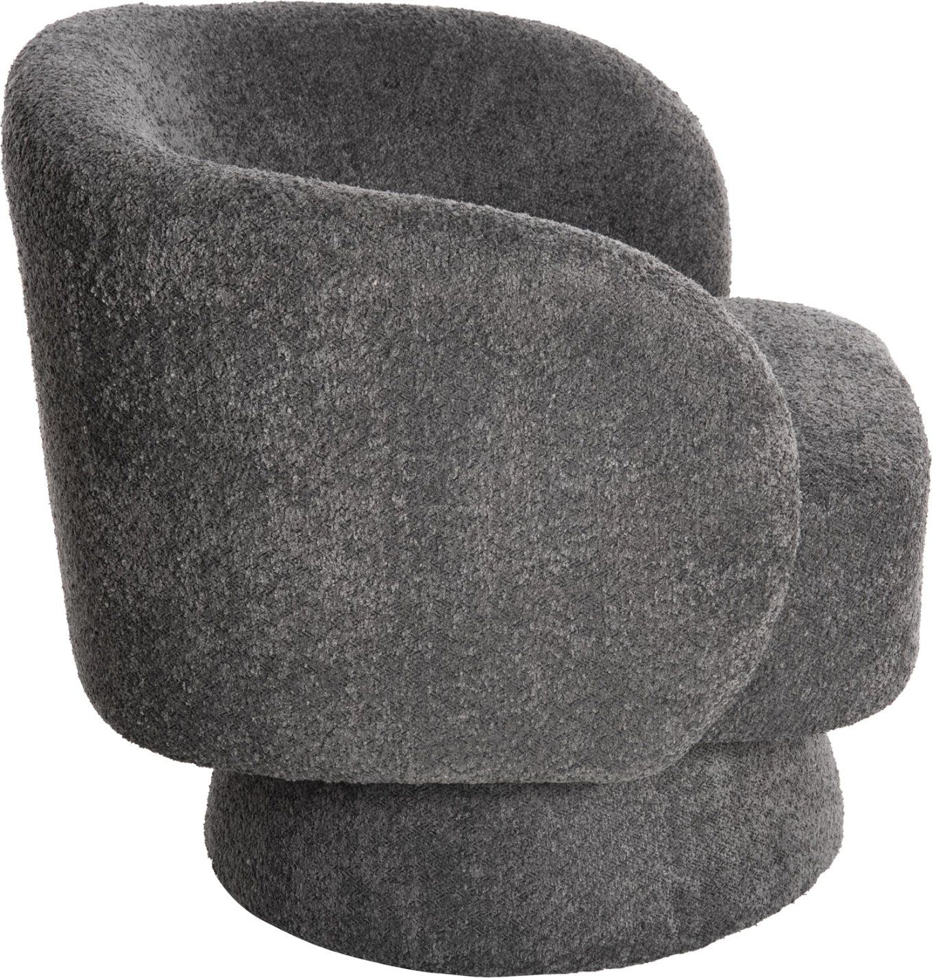 Karrige rrotulluese KARLEN FH9592.01, pëlhurë boucle gri, 78x81x77H cm