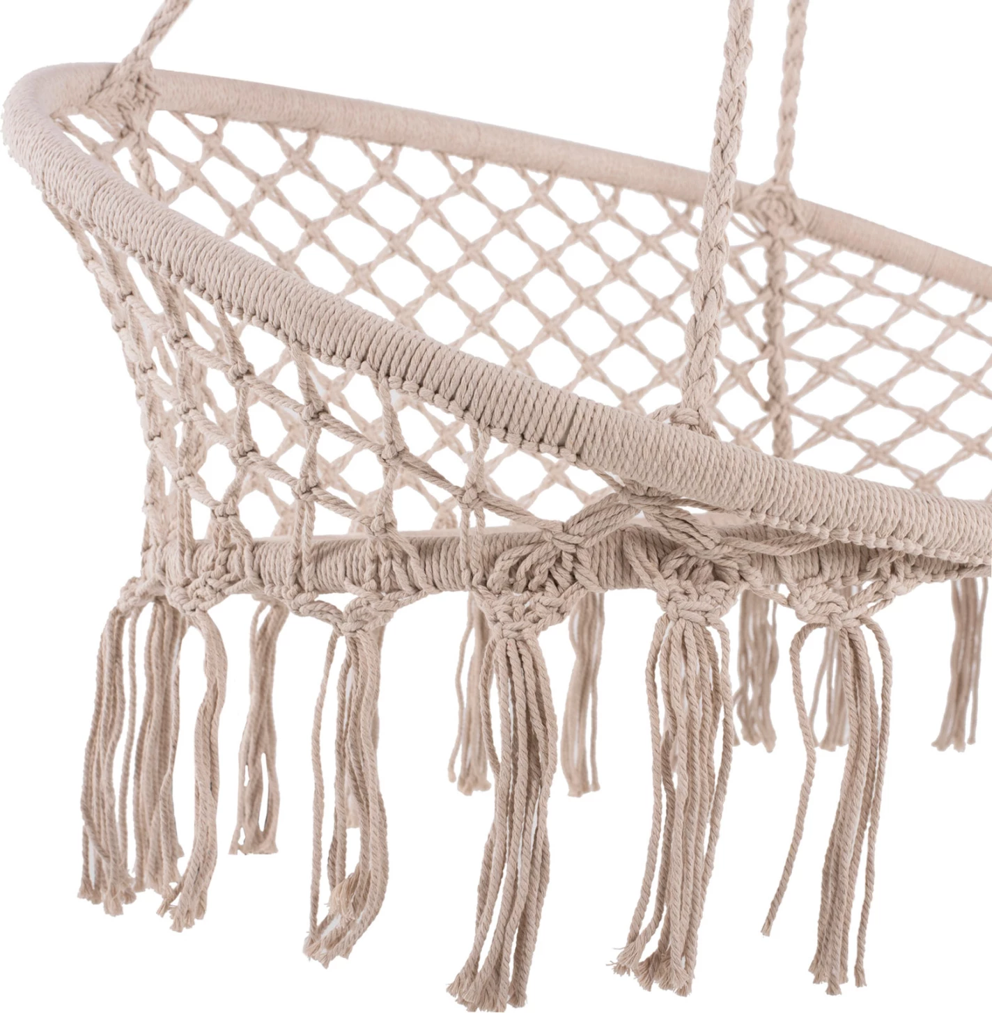 Folé varëse për dy persona, litar makrame, ngjyrë bezhë, FH5769, 130x67x120-140H cm