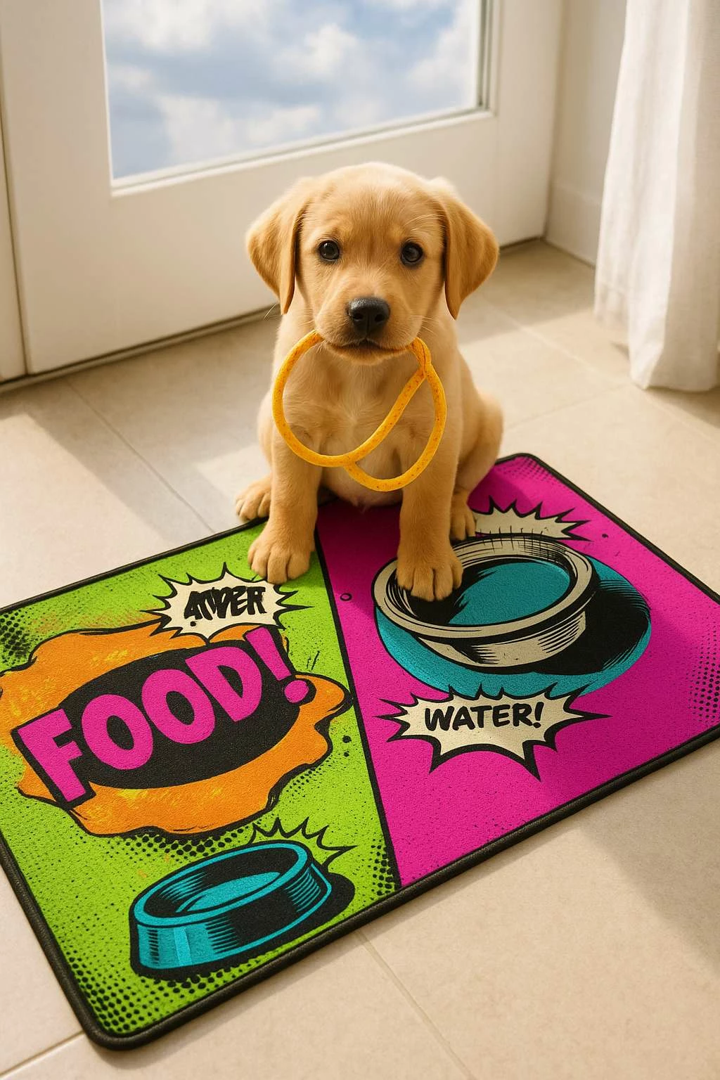 Tapet për ushqim të kafshëve, shumëngjyrësh, Paws & Whiskers, Paspet6, 40x70cm