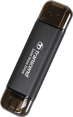 SSD portativ Transcend ESD310C, 256 GB, USB Type-A në USB Type-C, USB 3.2 Gen 2x2, e zezë