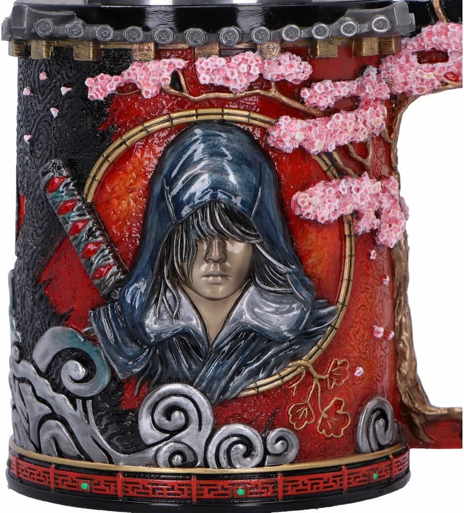 Filxhan NEMESIS NOW Assassin's Creed Shadows, rezinë me insert çelik inox, i pikturuar me dorë, 14.5 cm, e kuqe/zezë