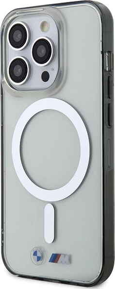 Mbështjellës BMW Silver Ring MagSafe për iPhone 14 Pro 6.1", Transparent