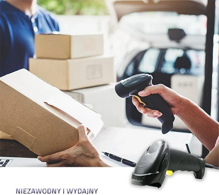 Skaner lazer Qoltec 50876, 1D, USB, i zi