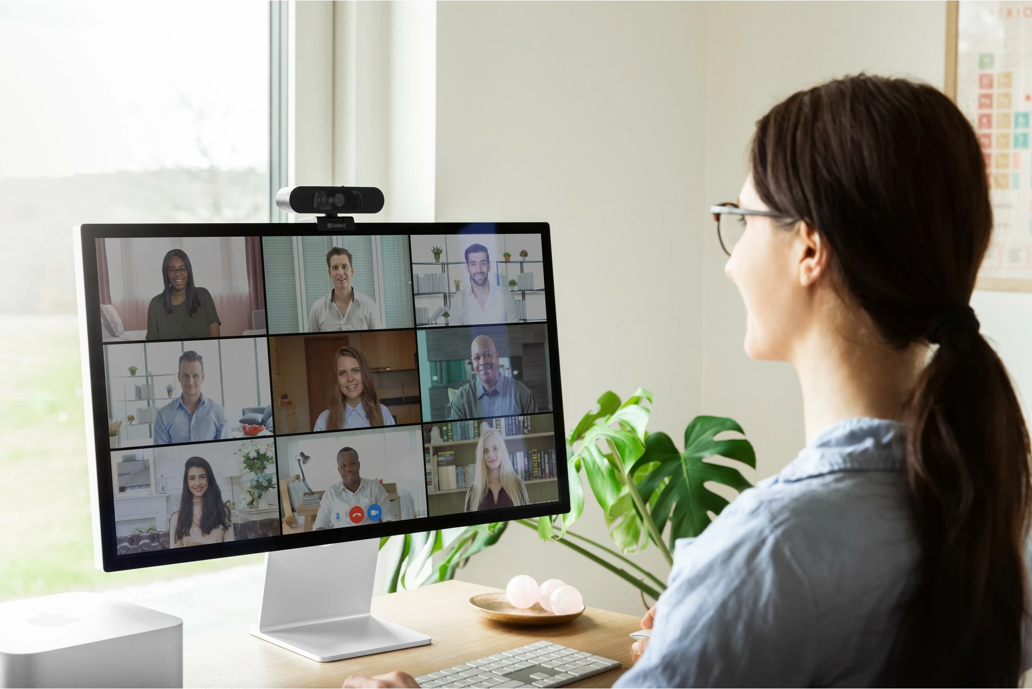 Webcam Sandberg Face-ID 2, 2 MP, Full HD, 1920 x 1080, e zezë