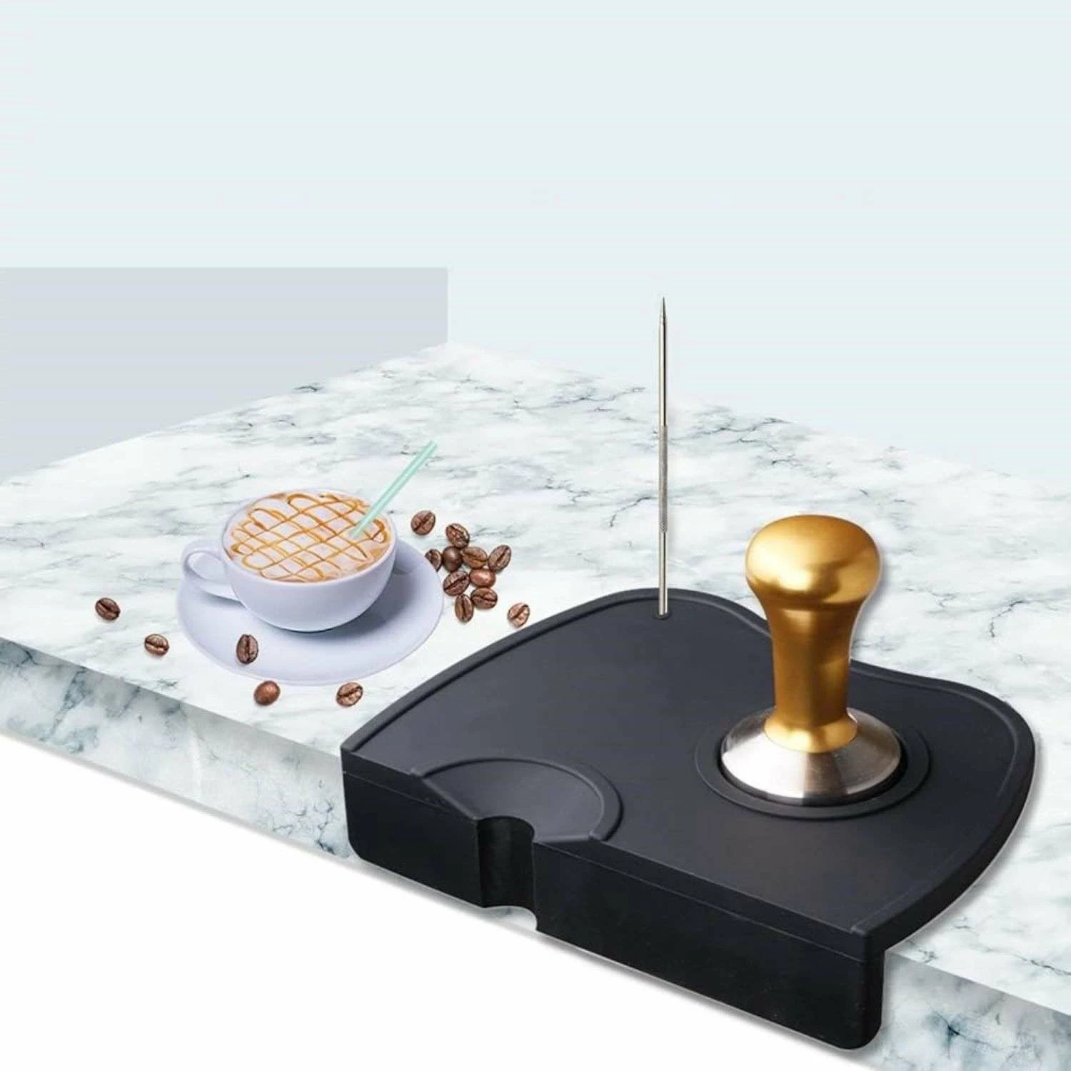 Tapet për shtypje espresso, ngjyrë antracit, Hermia Concept, 18x12cm