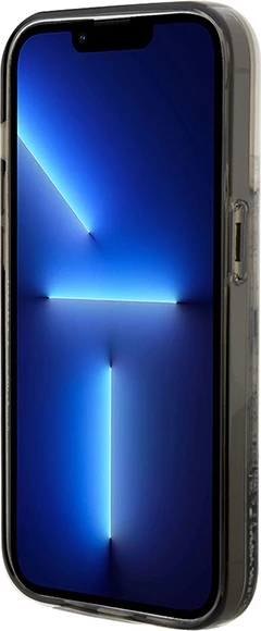 Mbështjellës Karl Lagerfeld Liquid Glitter Choupette për iPhone 14 Pro Max, Transparent, Argjendtë