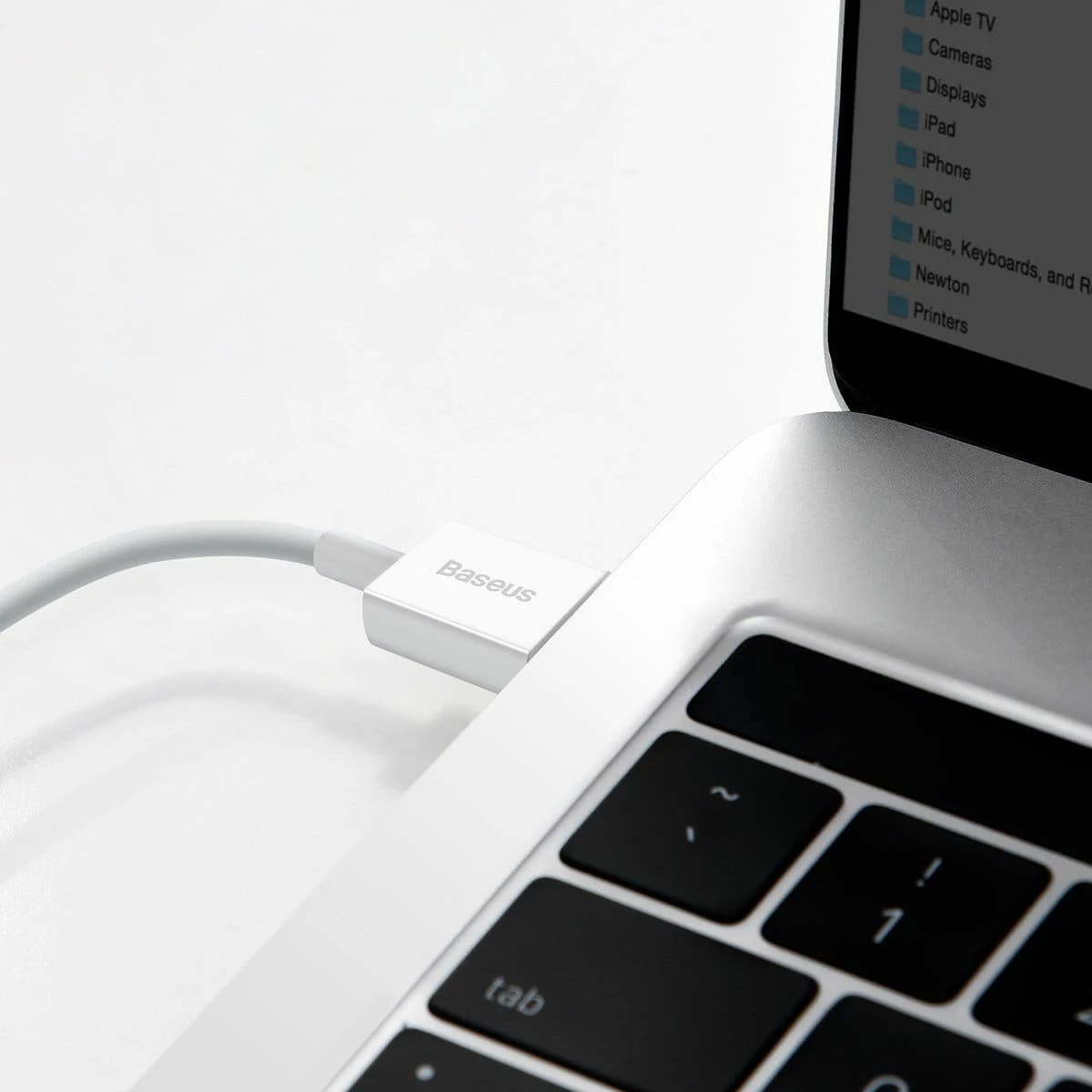 Kabllo USB Baseus CATYS-A02, USB-A në USB-C, 2 m, 66 W, USB 2.0, e bardhë