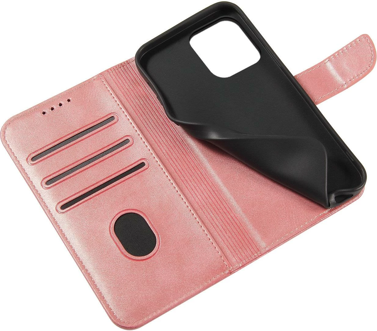 Mbështjellës Hurtel Magnet Case për Samsung Galaxy A55 5G, me kapak dhe portofol, Rozë