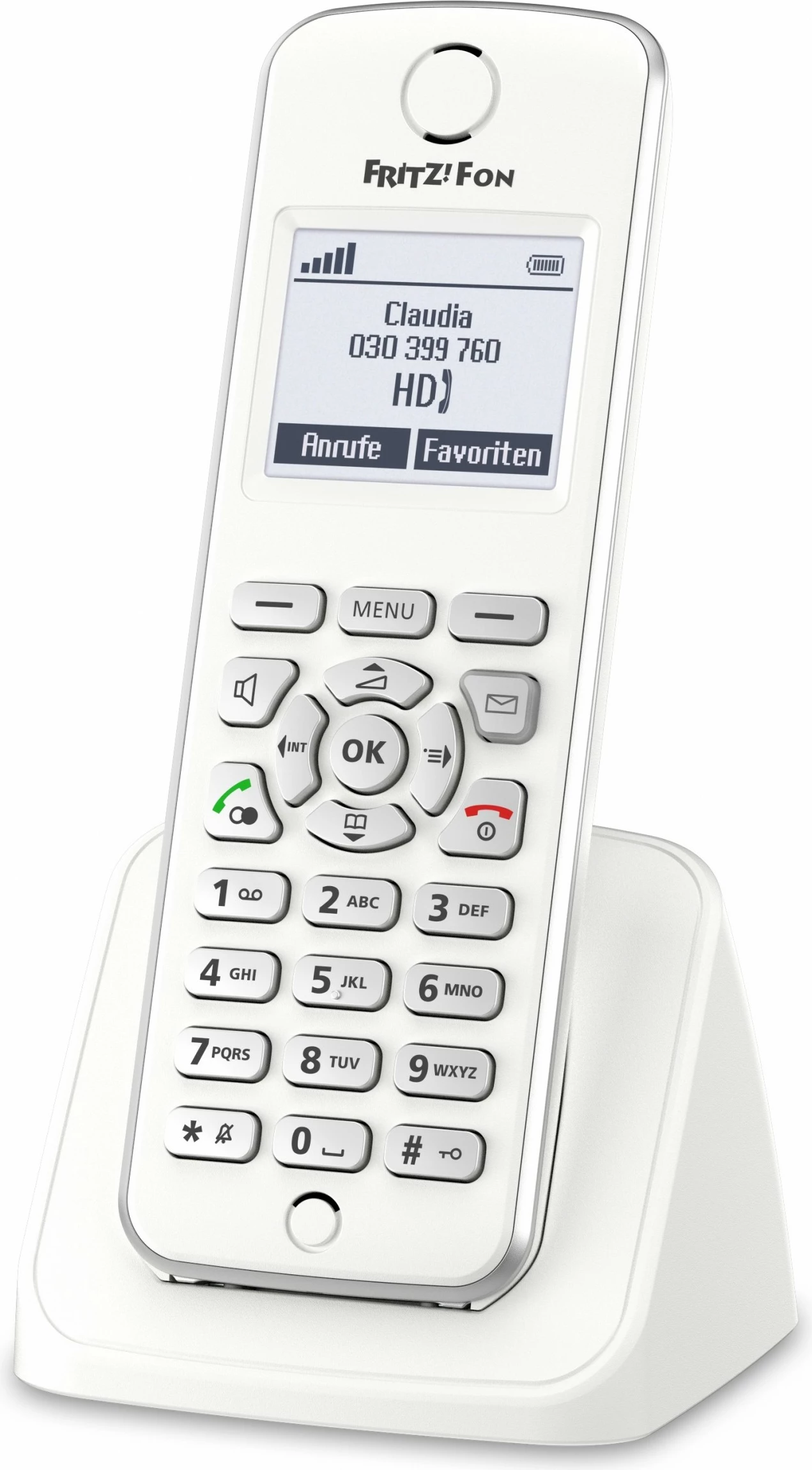 Telefon DECT AVM FRITZ!Fon M2, Wireless, 300 kontakte, Bardhë