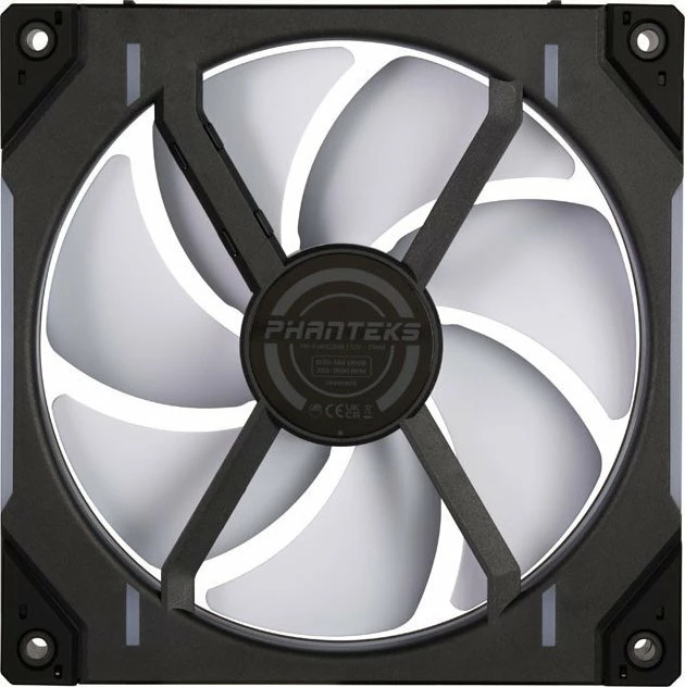 Ventilator për kasë PC Phanteks D30-140 PH-F140D30R_DRGB_PWM_BK01, 140mm, 30mm, PWM 4-pin, D-RGB, reverse airflow, 1 copë, i zi