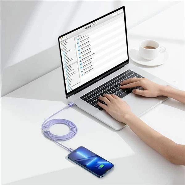 Kabllo USB-C në Lightning Baseus FD-2310 2 m 2.4A, vjollcë, 1 copë