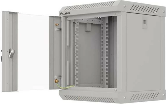 Kasë rrjeti Lanberg WF11-3306-10S, 6U, 10", xham, gri, montim në mur
