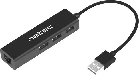 Hub USB Natec Dragonfly NHU-1413, 3 porta USB 2.0 + RJ45, i zi